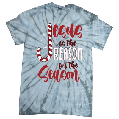 Jesus Is The Reason For The Season Candy Cane Christmas Tie-Dye T-Shirt