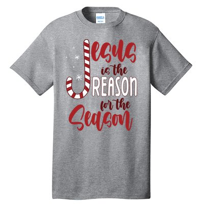 Jesus Is The Reason For The Season Candy Cane Christmas Tall T-Shirt