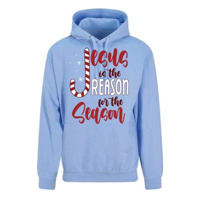 Jesus Is The Reason For The Season Candy Cane Christmas Unisex Surf Hoodie