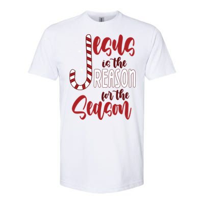 Jesus Is The Reason For The Season Candy Cane Christmas Softstyle CVC T-Shirt