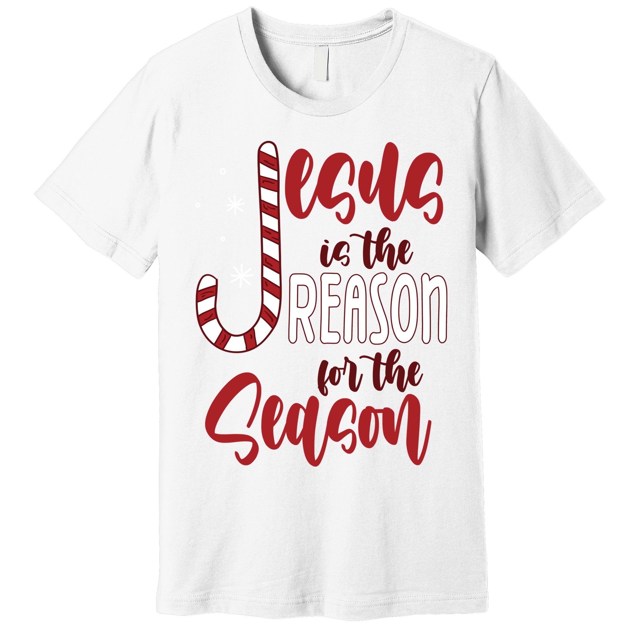 Jesus Is The Reason For The Season Candy Cane Christmas Premium T-Shirt