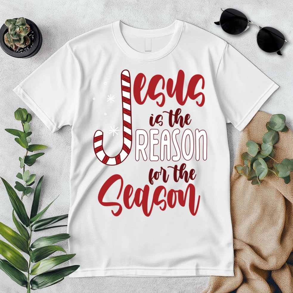 Jesus Is The Reason For The Season Candy Cane Christmas Premium T-Shirt