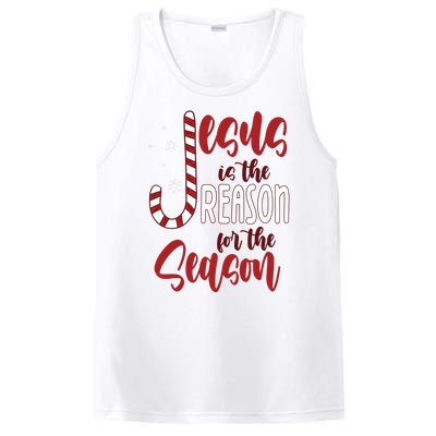 Jesus Is The Reason For The Season Candy Cane Christmas PosiCharge Competitor Tank