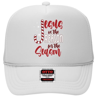 Jesus Is The Reason For The Season Candy Cane Christmas Trucker Hat