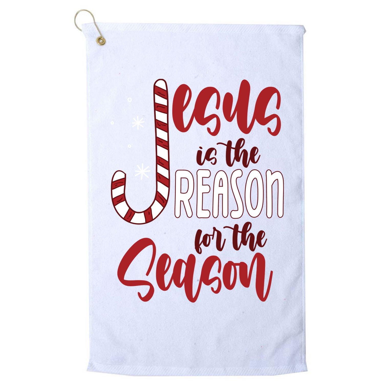 Jesus Is The Reason For The Season Candy Cane Christmas Golf Towel