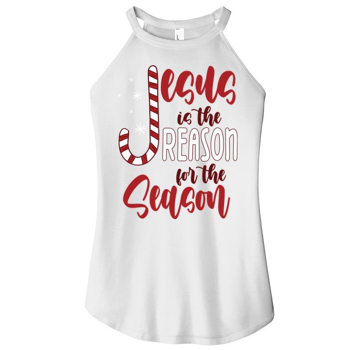 Jesus Is The Reason For The Season Candy Cane Christmas Women's Perfect Tri Rocker Tank