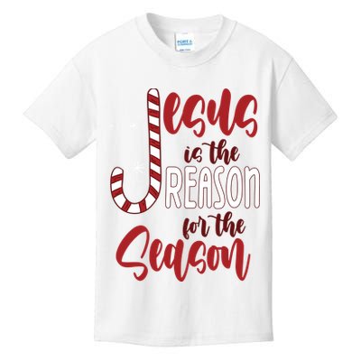 Jesus Is The Reason For The Season Candy Cane Christmas Kids T-Shirt