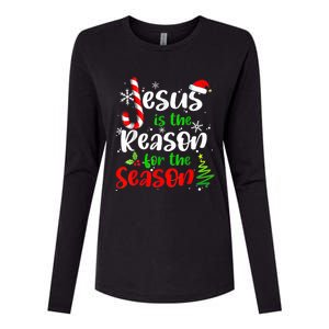 Jesus Is The Reason For The Season Christian Faith Christmas Womens Cotton Relaxed Long Sleeve T-Shirt