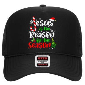 Jesus Is The Reason For The Season Christian Faith Christmas High Crown Mesh Back Trucker Hat