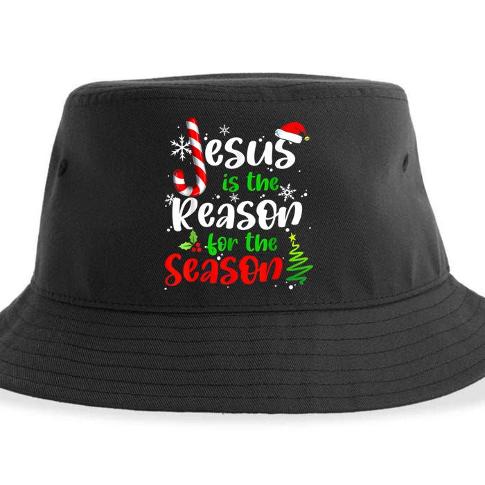 Jesus Is The Reason For The Season Christian Faith Christmas Sustainable Bucket Hat