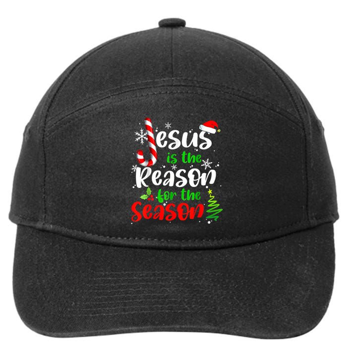 Jesus Is The Reason For The Season Christian Faith Christmas 7-Panel Snapback Hat