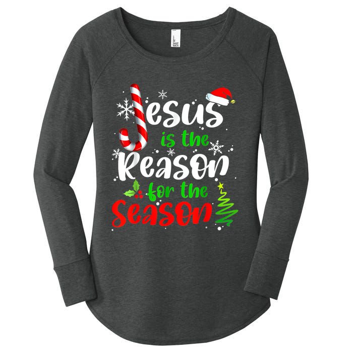 Jesus Is The Reason For The Season Christian Faith Christmas Women's Perfect Tri Tunic Long Sleeve Shirt