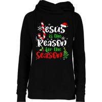 Jesus Is The Reason For The Season Christian Faith Christmas Womens Funnel Neck Pullover Hood