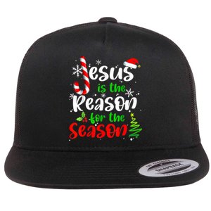 Jesus Is The Reason For The Season Christian Faith Christmas Flat Bill Trucker Hat