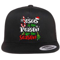 Jesus Is The Reason For The Season Christian Faith Christmas Flat Bill Trucker Hat