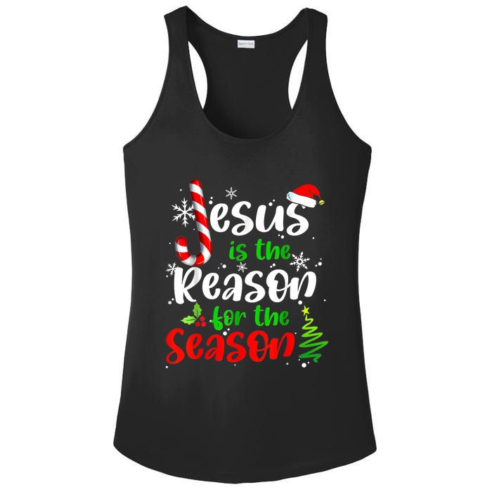 Jesus Is The Reason For The Season Christian Faith Christmas Ladies PosiCharge Competitor Racerback Tank