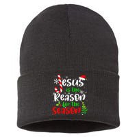 Jesus Is The Reason For The Season Christian Faith Christmas Sustainable Knit Beanie