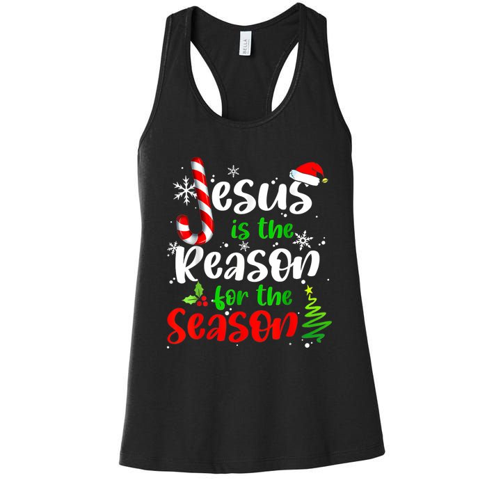 Jesus Is The Reason For The Season Christian Faith Christmas Women's Racerback Tank