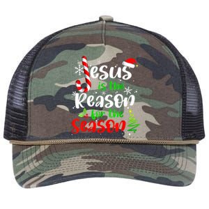 Jesus Is The Reason For The Season Christian Faith Christmas Retro Rope Trucker Hat Cap