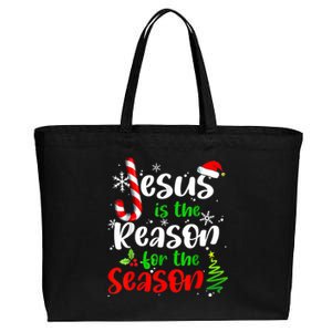 Jesus Is The Reason For The Season Christian Faith Christmas Cotton Canvas Jumbo Tote