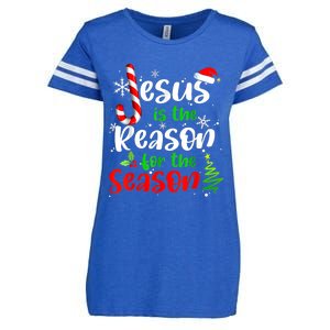 Jesus Is The Reason For The Season Christian Faith Christmas Enza Ladies Jersey Football T-Shirt