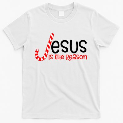 Jesus Is The Reason Candy Cane Christmas T-Shirt