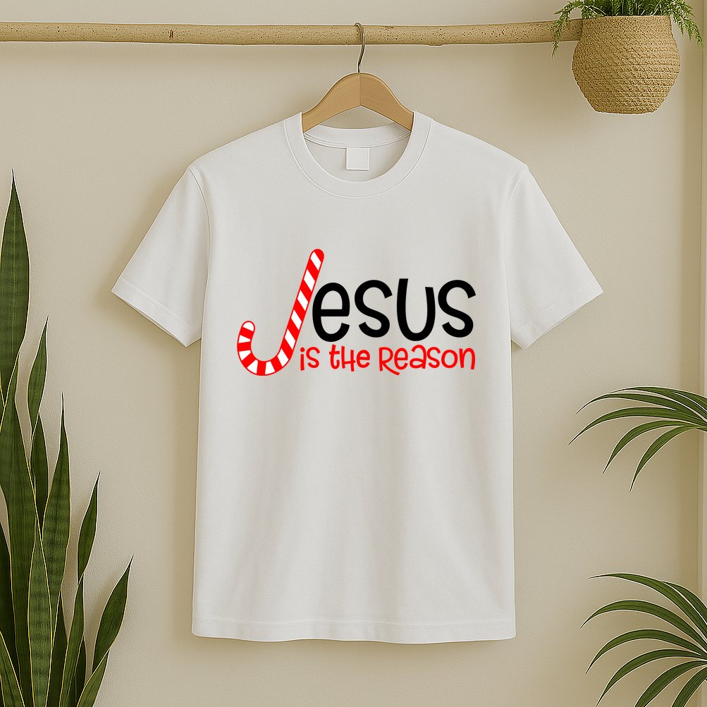 Jesus Is The Reason Candy Cane Christmas T-Shirt