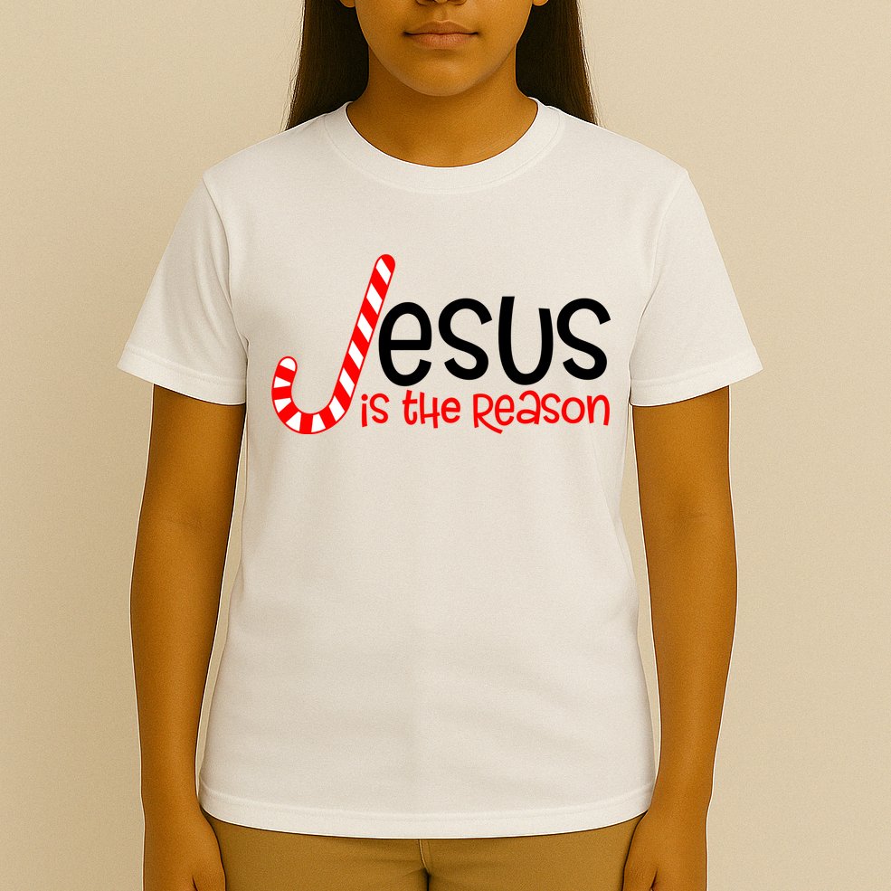 Jesus Is The Reason Candy Cane Christmas T-Shirt