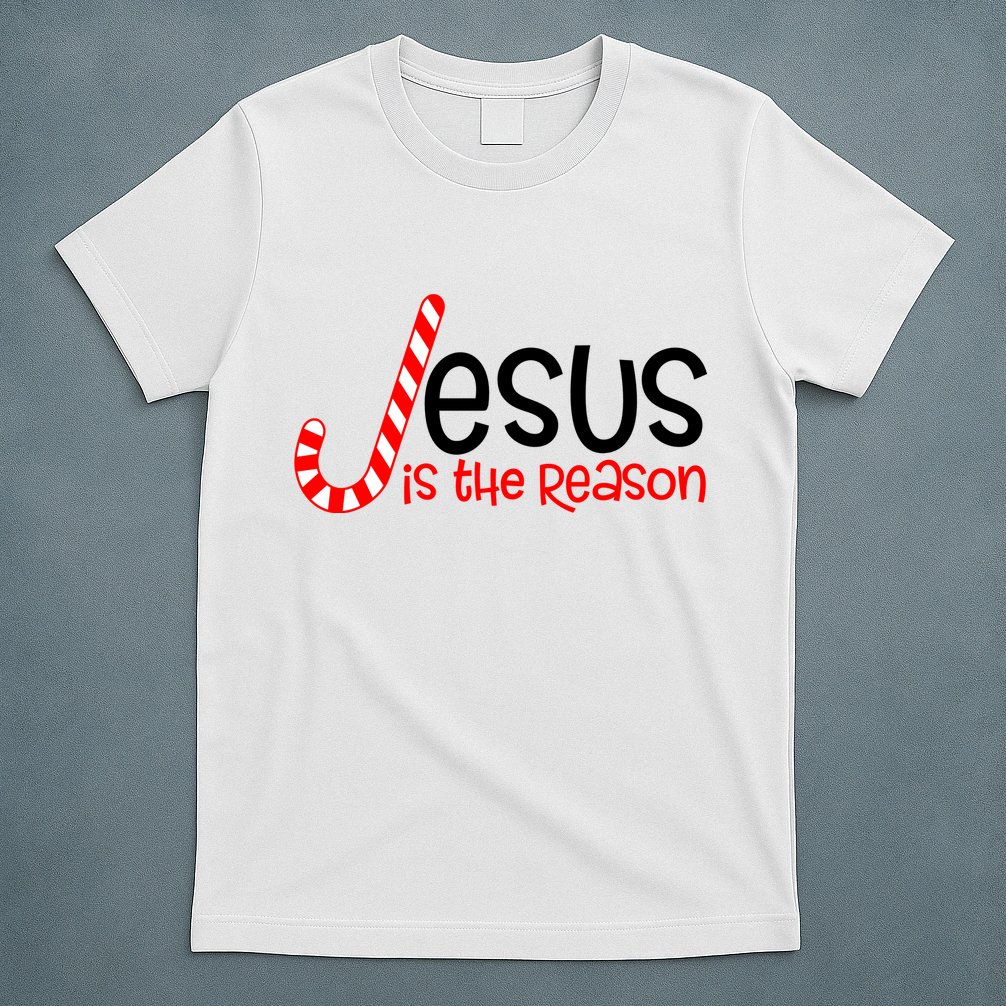 Jesus Is The Reason Candy Cane Christmas T-Shirt
