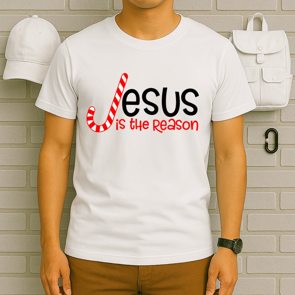 Jesus Is The Reason Candy Cane Christmas T-Shirt