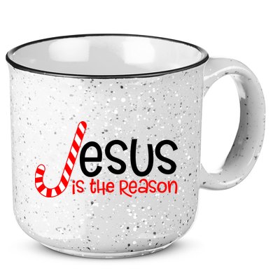 Jesus Is The Reason Candy Cane Christmas 15oz Campfire Ceramic Mug