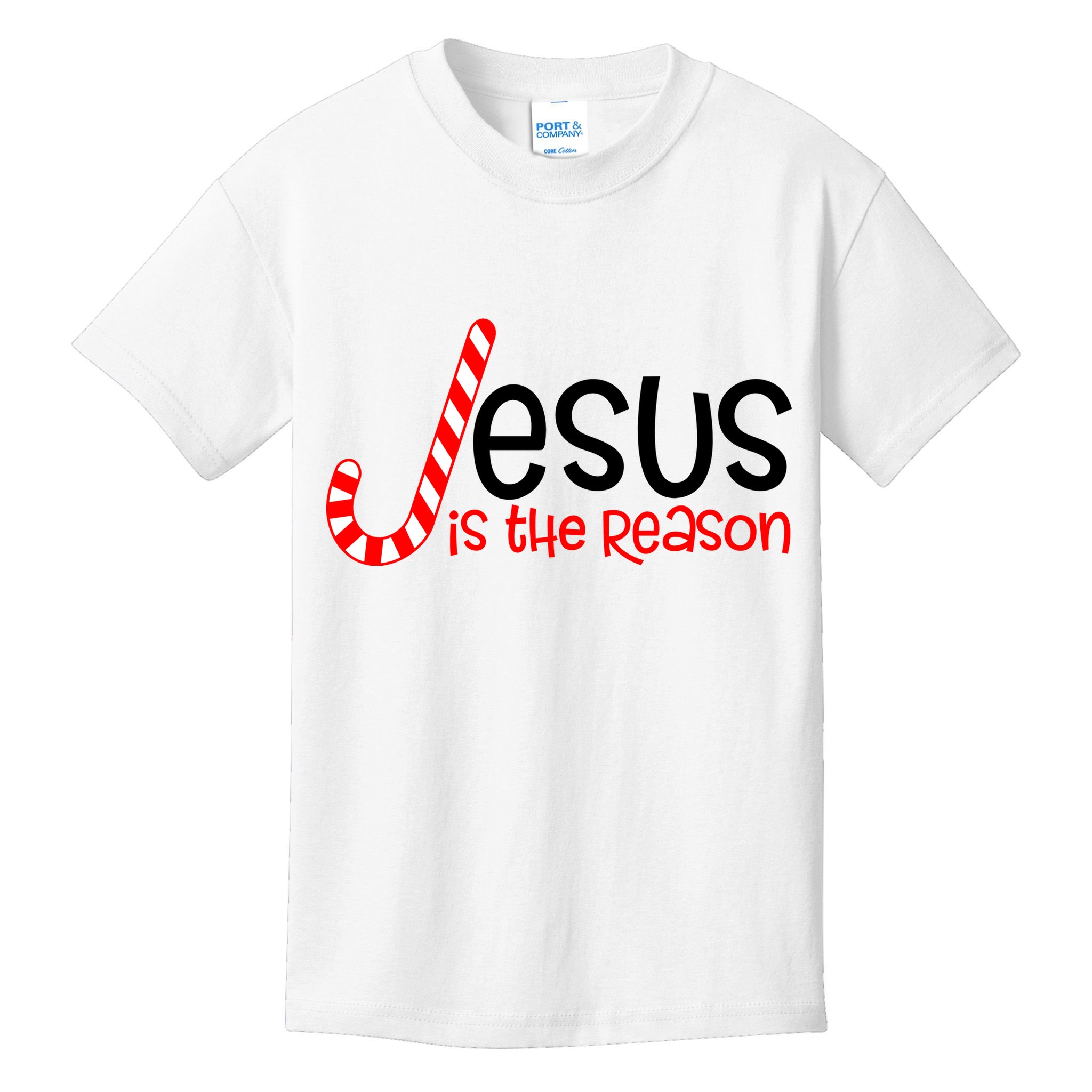 Jesus Is The Reason Candy Cane Christmas Kids T-Shirt