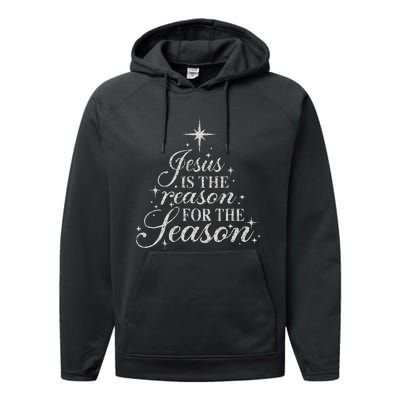 Jesus Is The Reason For The Season Christian Christmas Performance Fleece Hoodie