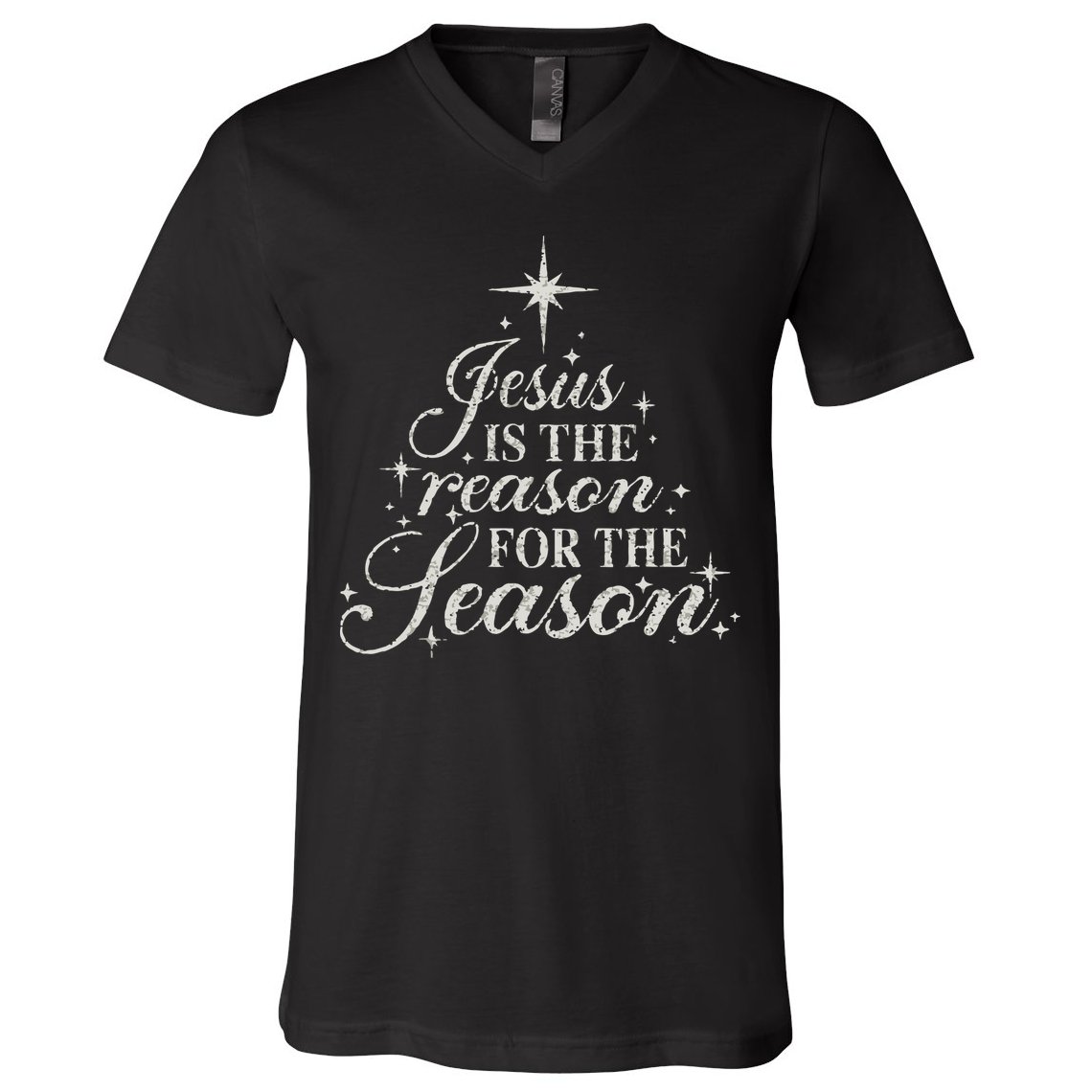 Jesus Is The Reason For The Season Christian Christmas V-Neck T-Shirt