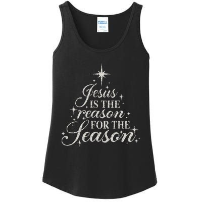 Jesus Is The Reason For The Season Christian Christmas Ladies Essential Tank