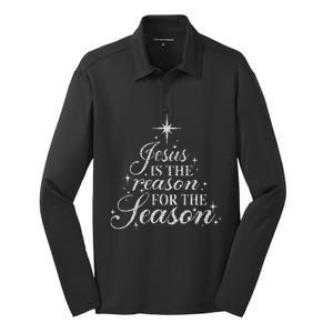 Jesus Is The Reason For The Season Christian Christmas Silk Touch Performance Long Sleeve Polo