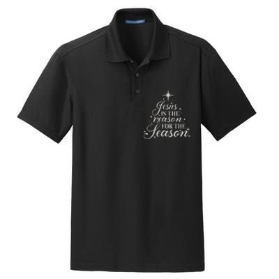 Jesus Is The Reason For The Season Christian Christmas Dry Zone Grid Polo