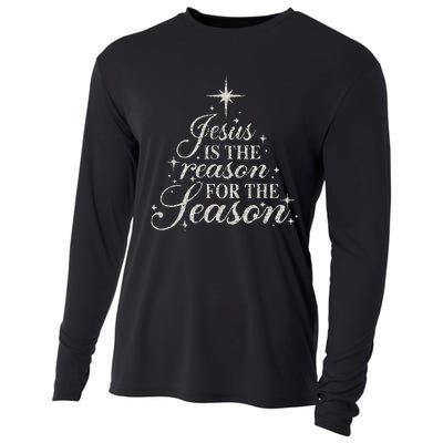 Jesus Is The Reason For The Season Christian Christmas Cooling Performance Long Sleeve Crew