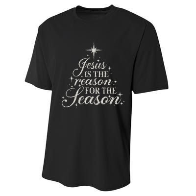 Jesus Is The Reason For The Season Christian Christmas Performance Sprint T-Shirt