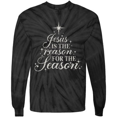 Jesus Is The Reason For The Season Christian Christmas Tie-Dye Long Sleeve Shirt