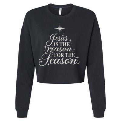 Jesus Is The Reason For The Season Christian Christmas Cropped Pullover Crew