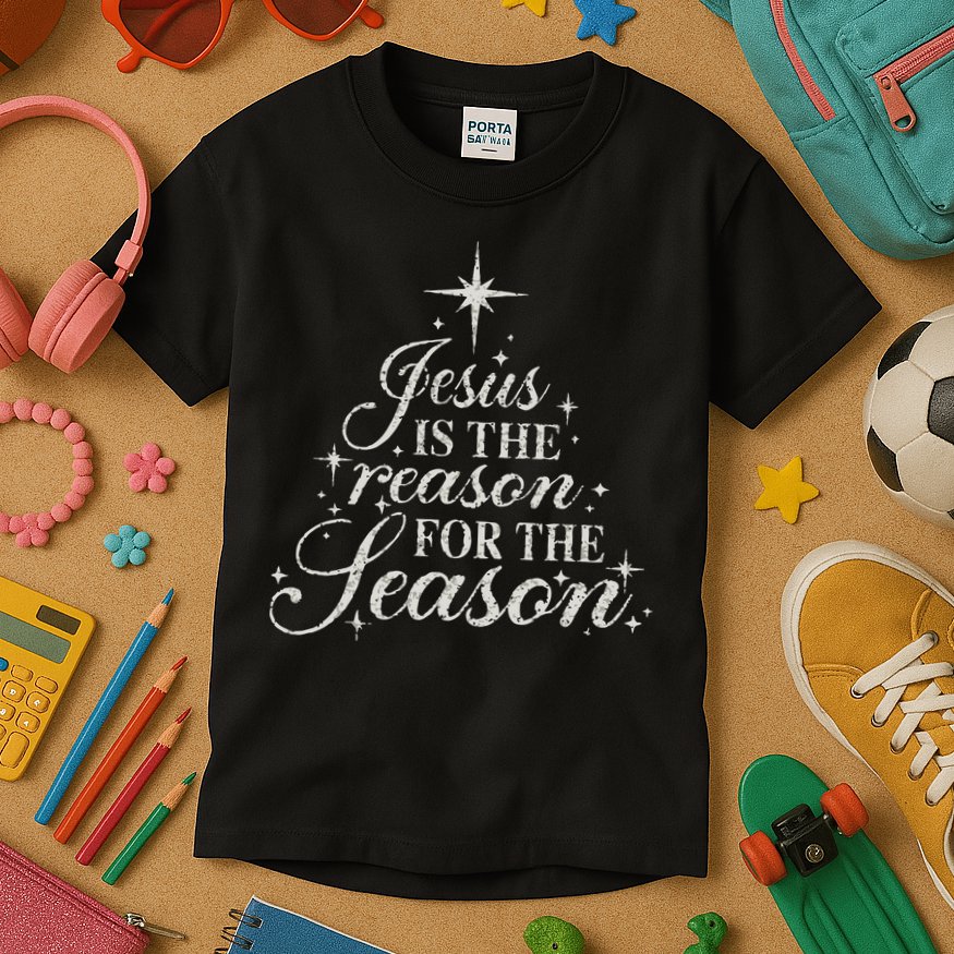 Jesus Is The Reason For The Season Christian Christmas Kids T-Shirt