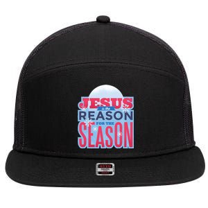 Jesus Is The Reason For The Season Christmas 7 Panel Mesh Trucker Snapback Hat