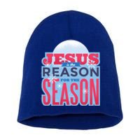 Jesus Is The Reason For The Season Christmas Short Acrylic Beanie