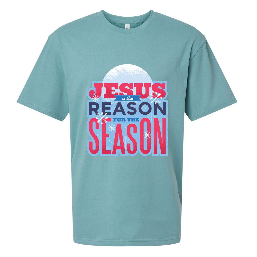 Jesus Is The Reason For The Season Christmas Sueded Cloud Jersey T-Shirt