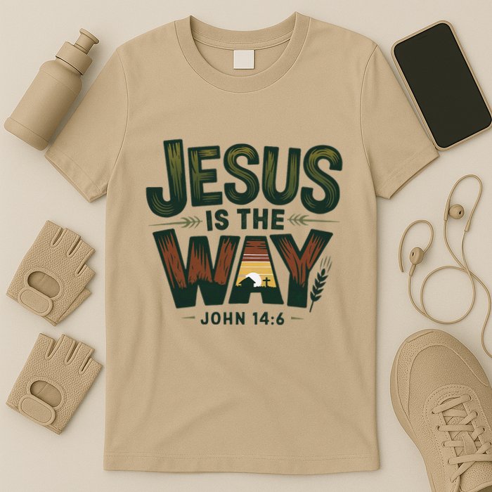 Jesus Is The Way John 146 Christian Rustic T-Shirt