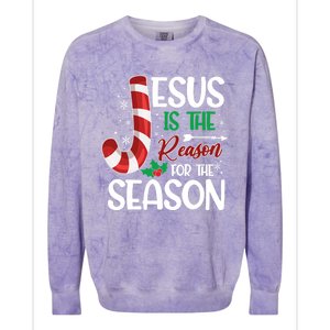 Jesus Is The Reason For The Season Xmas Christian Christmas Gift Colorblast Crewneck Sweatshirt