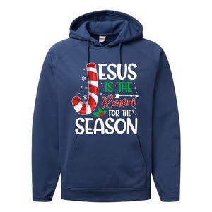 Jesus Is The Reason For The Season Xmas Christian Christmas Gift Performance Fleece Hoodie