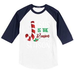 Jesus Is The Reason For The Season Xmas Christian Christmas Gift Baseball Sleeve Shirt