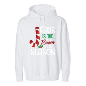 Jesus Is The Reason For The Season Xmas Christian Christmas Gift Garment-Dyed Fleece Hoodie